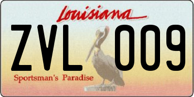 LA license plate ZVL009