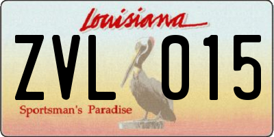 LA license plate ZVL015