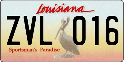 LA license plate ZVL016