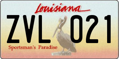 LA license plate ZVL021