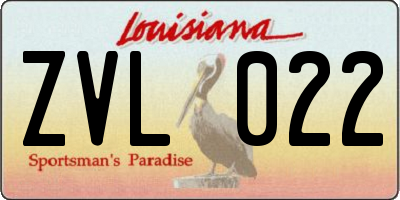 LA license plate ZVL022