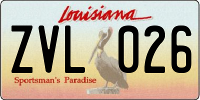 LA license plate ZVL026