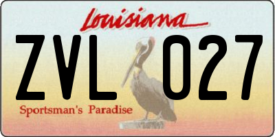 LA license plate ZVL027