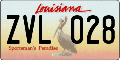 LA license plate ZVL028