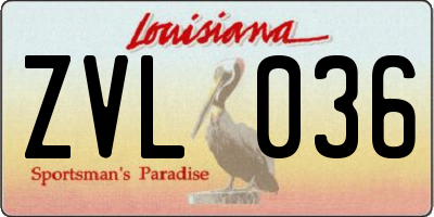 LA license plate ZVL036