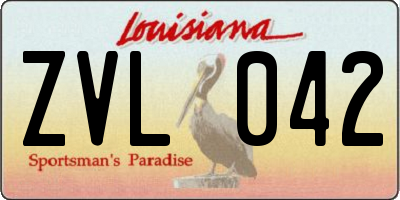 LA license plate ZVL042