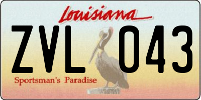 LA license plate ZVL043