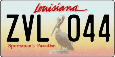 LA license plate ZVL044