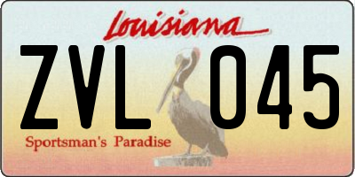 LA license plate ZVL045