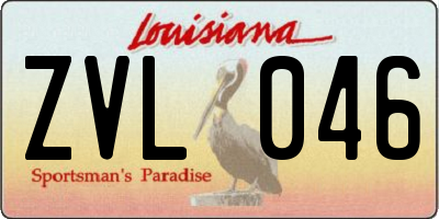 LA license plate ZVL046