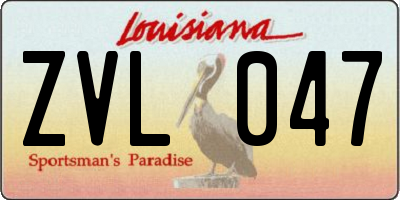 LA license plate ZVL047