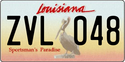 LA license plate ZVL048