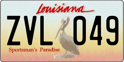 LA license plate ZVL049