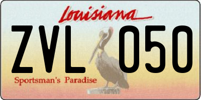 LA license plate ZVL050