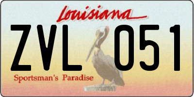 LA license plate ZVL051