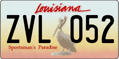 LA license plate ZVL052