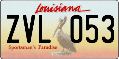 LA license plate ZVL053