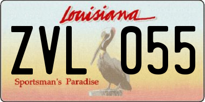 LA license plate ZVL055