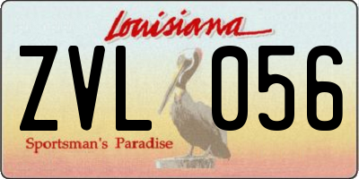 LA license plate ZVL056