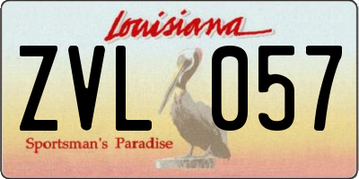 LA license plate ZVL057