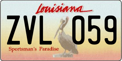 LA license plate ZVL059