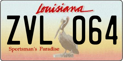 LA license plate ZVL064
