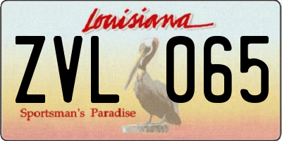 LA license plate ZVL065