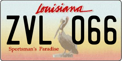 LA license plate ZVL066