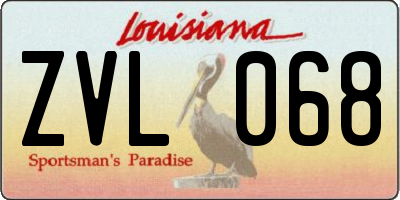 LA license plate ZVL068