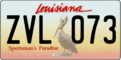 LA license plate ZVL073