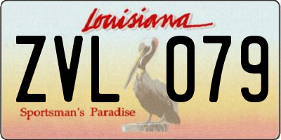 LA license plate ZVL079