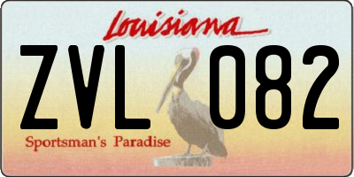 LA license plate ZVL082