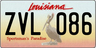 LA license plate ZVL086