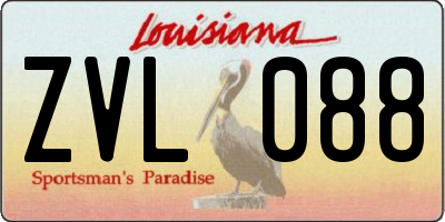 LA license plate ZVL088