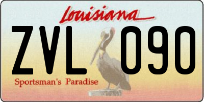 LA license plate ZVL090