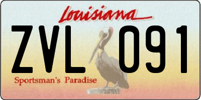 LA license plate ZVL091