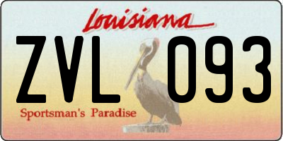 LA license plate ZVL093