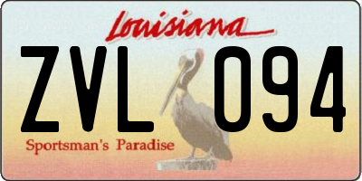 LA license plate ZVL094