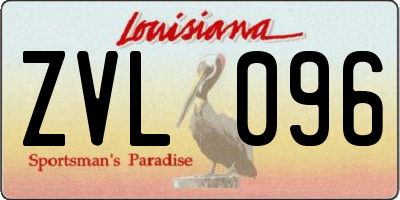 LA license plate ZVL096