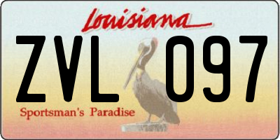 LA license plate ZVL097