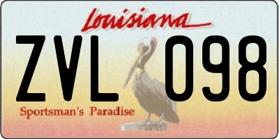 LA license plate ZVL098