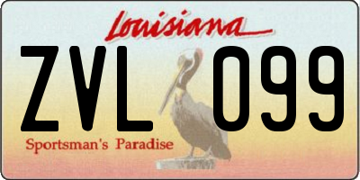 LA license plate ZVL099