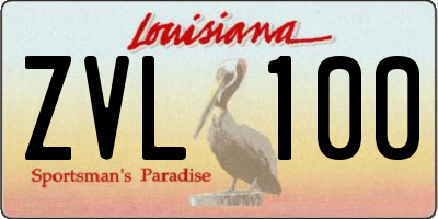 LA license plate ZVL100