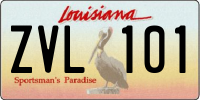 LA license plate ZVL101