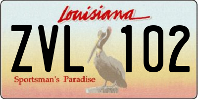 LA license plate ZVL102