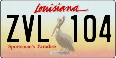 LA license plate ZVL104