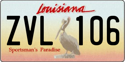 LA license plate ZVL106