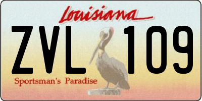 LA license plate ZVL109