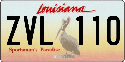 LA license plate ZVL110