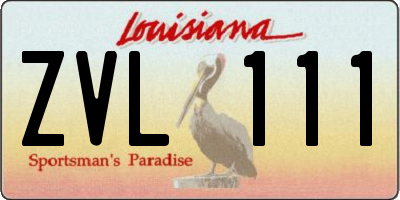 LA license plate ZVL111